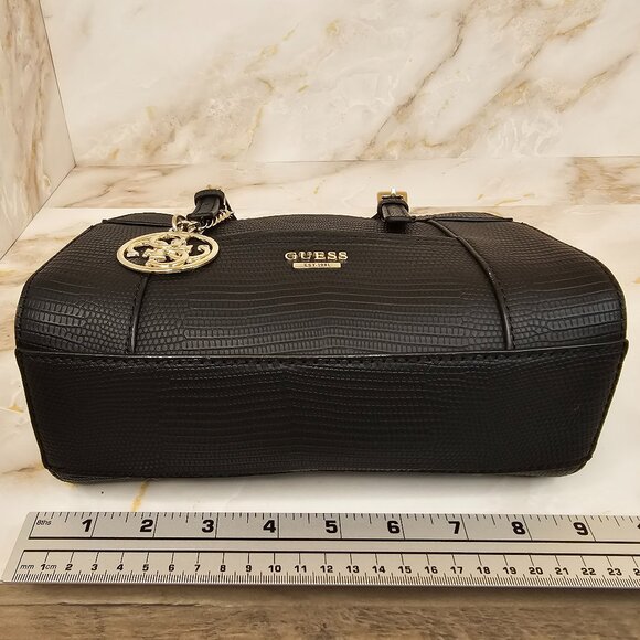 Guess Huntley Small Cali Satchel, Black - Picture 7 of 9